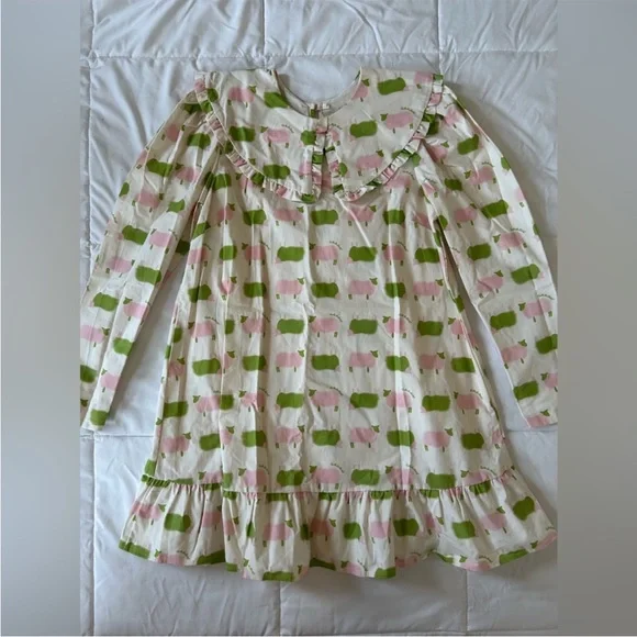 Lisa says gah Diana frock mini dress counting sheep green pink ruffle NWOT - Picture 7 of 11